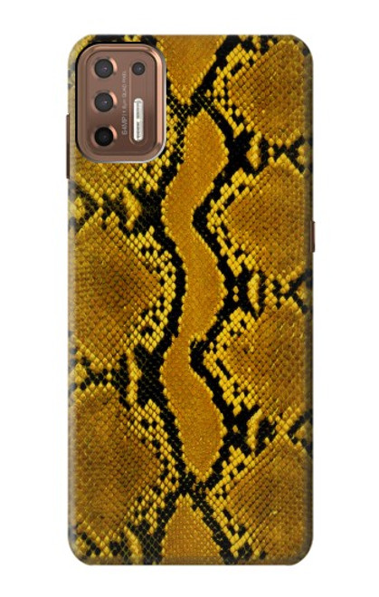 W3365 Python Imprimer Jaune graphique Peau Etui Coque Housse et Flip Housse Cuir pour Motorola Moto G9 Plus