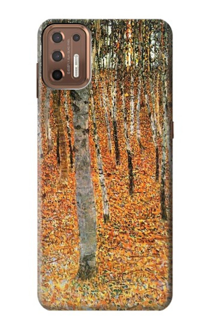 W3380 Gustav Klimt Bouleau Forêt Etui Coque Housse et Flip Housse Cuir pour Motorola Moto G9 Plus