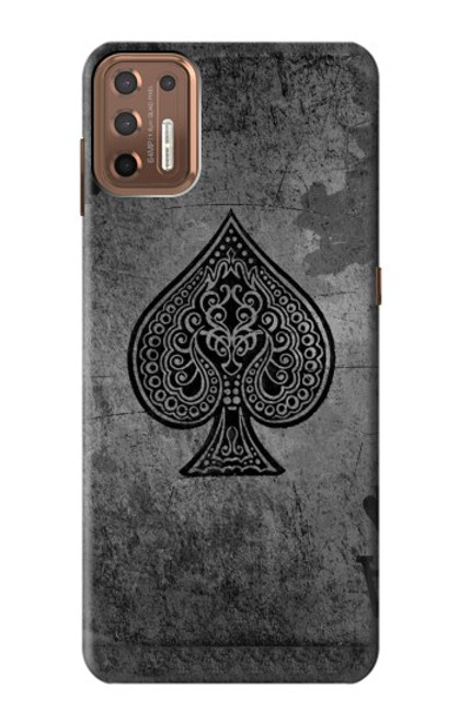 W3446 Noir Ace Spade Etui Coque Housse et Flip Housse Cuir pour Motorola Moto G9 Plus