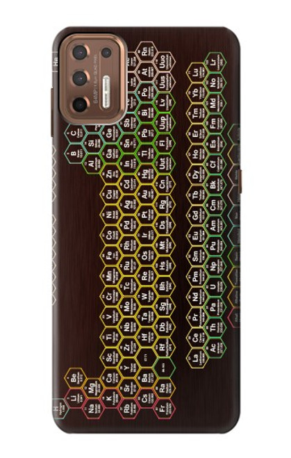 W3544 Néon Honeycomb Tableau périodique Etui Coque Housse et Flip Housse Cuir pour Motorola Moto G9 Plus