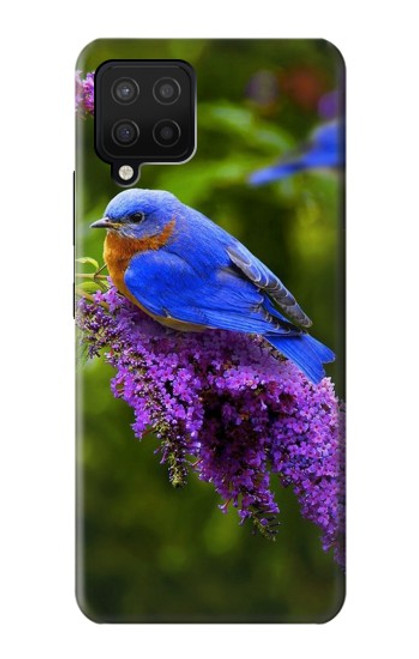 W1565 Oiseau bleu de bonheur Bleu Oiseau Etui Coque Housse et Flip Housse Cuir pour Samsung Galaxy A42 5G