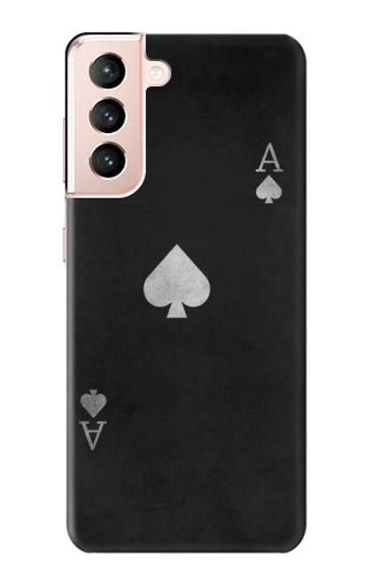 W3152 Noir Ace of Spade Etui Coque Housse et Flip Housse Cuir pour Samsung Galaxy S21 5G