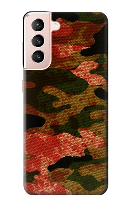 W3393 Camouflage sang Splatter Etui Coque Housse et Flip Housse Cuir pour Samsung Galaxy S21 5G