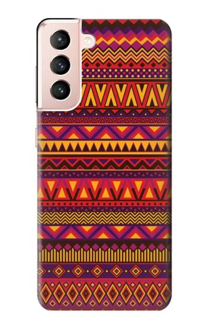 W3404 Aztèques Motif Etui Coque Housse et Flip Housse Cuir pour Samsung Galaxy S21 5G