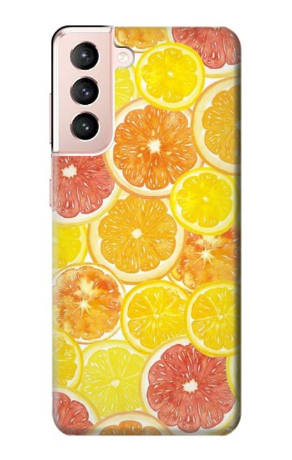 W3408 citron Etui Coque Housse et Flip Housse Cuir pour Samsung Galaxy S21 5G