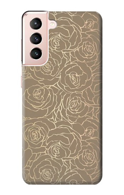 W3466 Motif Rose d'or Etui Coque Housse et Flip Housse Cuir pour Samsung Galaxy S21 5G