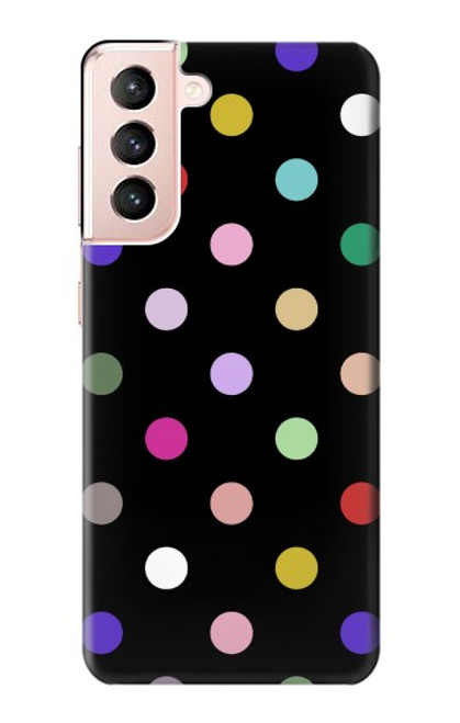 W3532 Coloré à pois Etui Coque Housse et Flip Housse Cuir pour Samsung Galaxy S21 5G