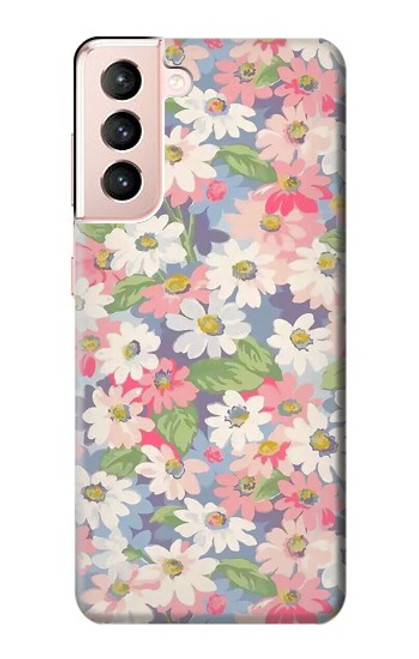 W3688 Motif d'art floral floral Etui Coque Housse et Flip Housse Cuir pour Samsung Galaxy S21 5G