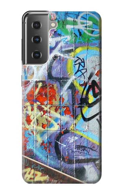 W0588 mur de graffiti Etui Coque Housse et Flip Housse Cuir pour Samsung Galaxy S21 Plus 5G, Galaxy S21+ 5G