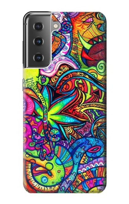 W3255 Motif Art coloré Etui Coque Housse et Flip Housse Cuir pour Samsung Galaxy S21 Plus 5G, Galaxy S21+ 5G