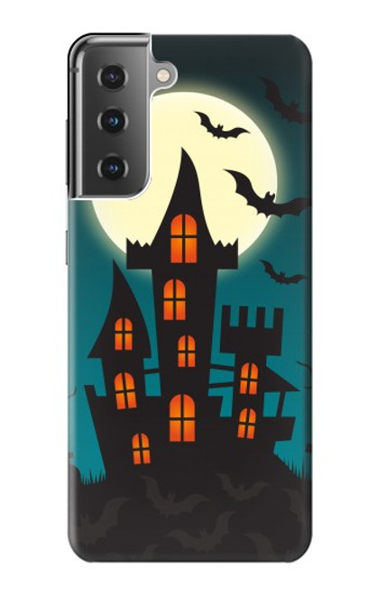 W3268 Château Halloween Festival Etui Coque Housse et Flip Housse Cuir pour Samsung Galaxy S21 Plus 5G, Galaxy S21+ 5G