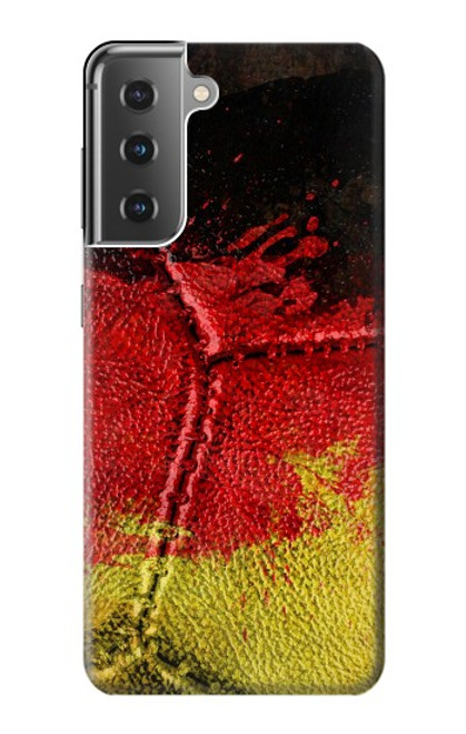 W3303 Allemagne Drapeau graphique Football Millésime Etui Coque Housse et Flip Housse Cuir pour Samsung Galaxy S21 Plus 5G, Galaxy S21+ 5G