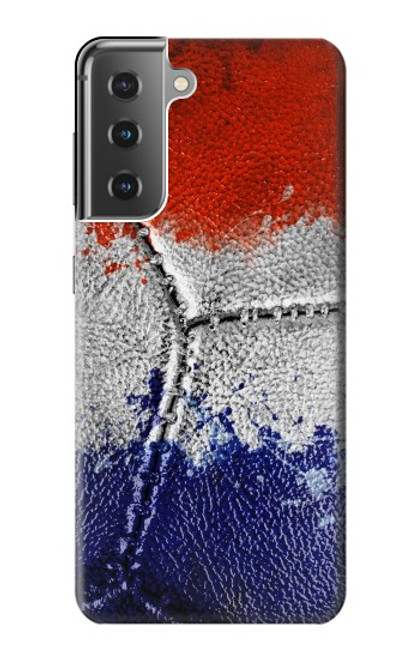 W3304 France Drapeau graphique Football Millésime Etui Coque Housse et Flip Housse Cuir pour Samsung Galaxy S21 Plus 5G, Galaxy S21+ 5G