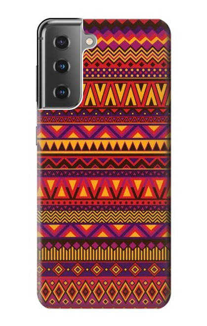 W3404 Aztèques Motif Etui Coque Housse et Flip Housse Cuir pour Samsung Galaxy S21 Plus 5G, Galaxy S21+ 5G