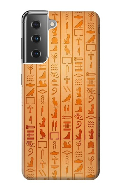 W3440 Hiéroglyphes égyptiens Etui Coque Housse et Flip Housse Cuir pour Samsung Galaxy S21 Plus 5G, Galaxy S21+ 5G
