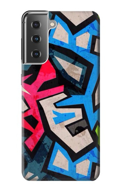 W3445 Art Graffiti rue Etui Coque Housse et Flip Housse Cuir pour Samsung Galaxy S21 Plus 5G, Galaxy S21+ 5G