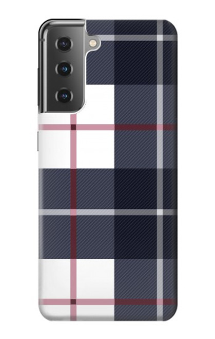 W3452 Plaid en tissu Etui Coque Housse et Flip Housse Cuir pour Samsung Galaxy S21 Plus 5G, Galaxy S21+ 5G