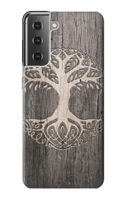 W3591 Viking Arbre de vie Symbole Etui Coque Housse et Flip Housse Cuir pour Samsung Galaxy S21 Plus 5G, Galaxy S21+ 5G