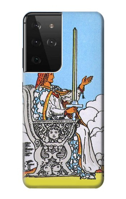 W3068 Carte de tarot Reine des épées Etui Coque Housse et Flip Housse Cuir pour Samsung Galaxy S21 Ultra 5G