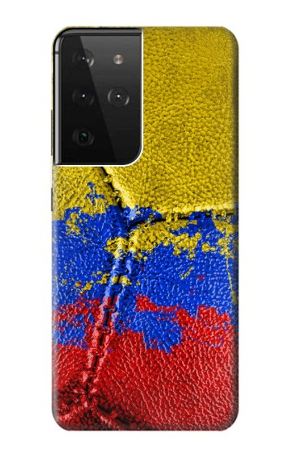 W3306 Colombie Drapeau de football graphique Millésime Etui Coque Housse et Flip Housse Cuir pour Samsung Galaxy S21 Ultra 5G