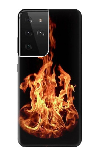 W3379 Cadre d'incendie Etui Coque Housse et Flip Housse Cuir pour Samsung Galaxy S21 Ultra 5G