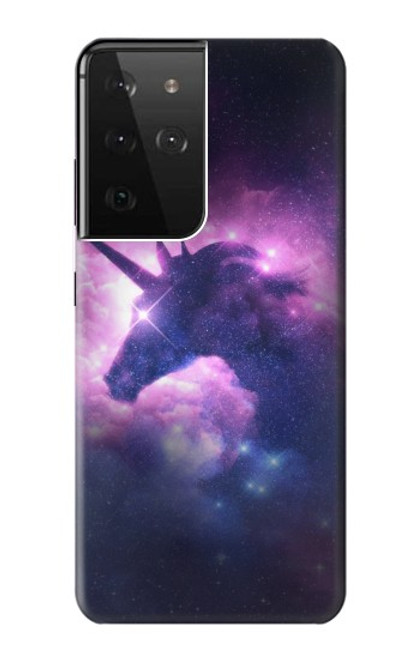 W3538 Licorne Galaxie Etui Coque Housse et Flip Housse Cuir pour Samsung Galaxy S21 Ultra 5G
