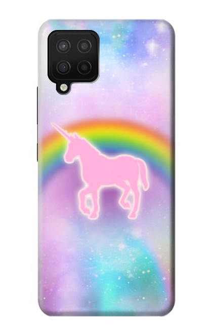 W3070 Arc en ciel pastel ciel Licorne Etui Coque Housse et Flip Housse Cuir pour Samsung Galaxy A12