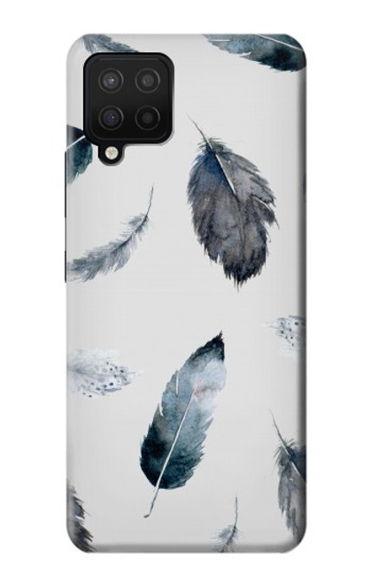 W3085 Motif de peinture Plume Etui Coque Housse et Flip Housse Cuir pour Samsung Galaxy A12