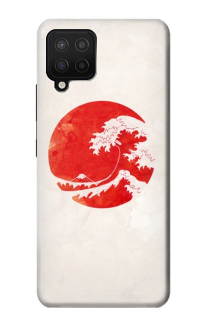 W3237 Waves Japon Drapeau Etui Coque Housse et Flip Housse Cuir pour Samsung Galaxy A12