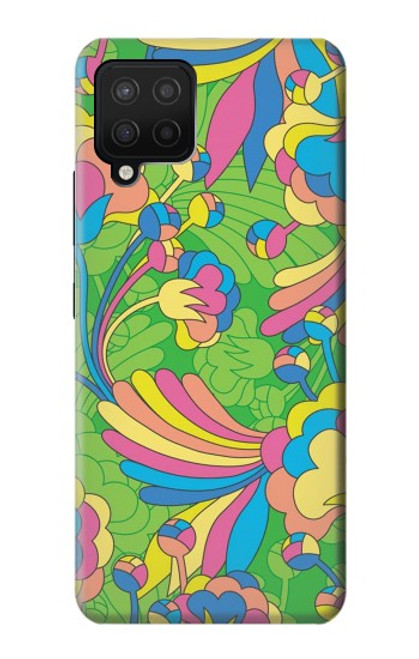 W3273 Fleur Ligne Motif Art Etui Coque Housse et Flip Housse Cuir pour Samsung Galaxy A12