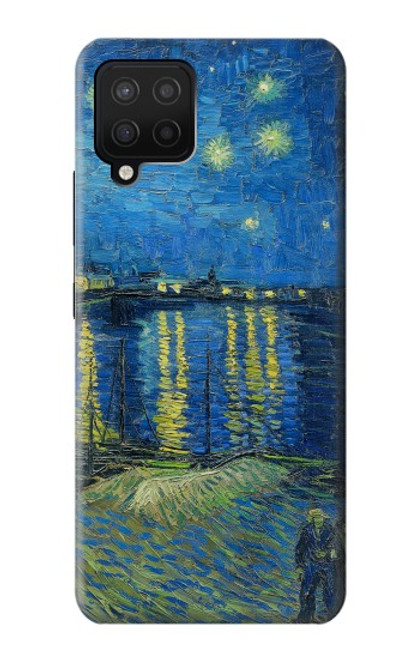 W3336 Van Gogh Nuit étoilée sur le Rhône Etui Coque Housse et Flip Housse Cuir pour Samsung Galaxy A12