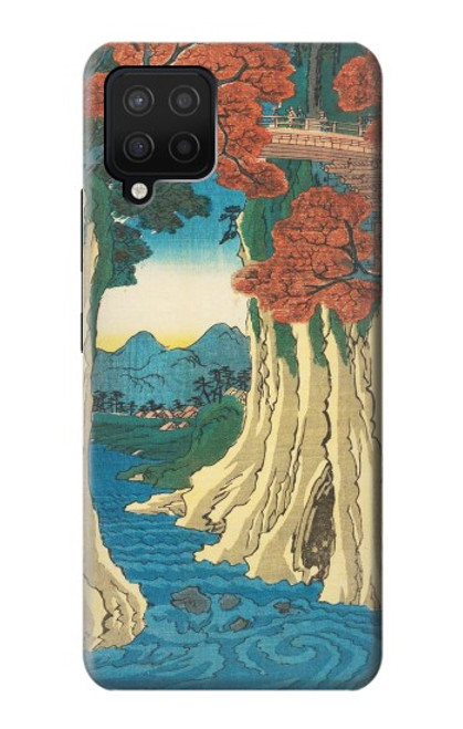 W3348 Utagawa Hiroshige Le singe Pont Etui Coque Housse et Flip Housse Cuir pour Samsung Galaxy A12