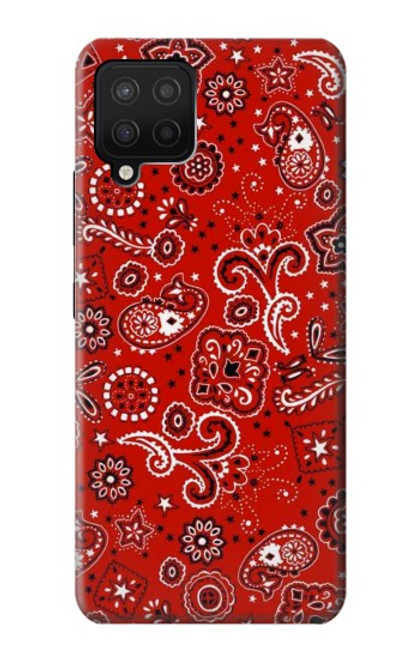 W3354 Rouge classique Bandana Etui Coque Housse et Flip Housse Cuir pour Samsung Galaxy A12