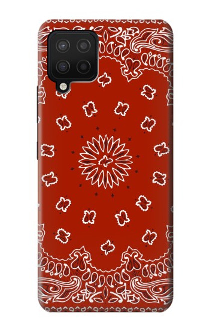 W3355 Motif Bandana Rouge Etui Coque Housse et Flip Housse Cuir pour Samsung Galaxy A12