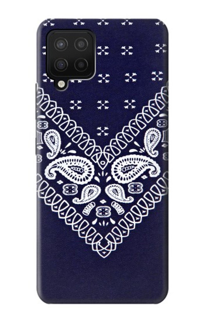 W3357 Marine Bleu Bandana Motif Etui Coque Housse et Flip Housse Cuir pour Samsung Galaxy A12