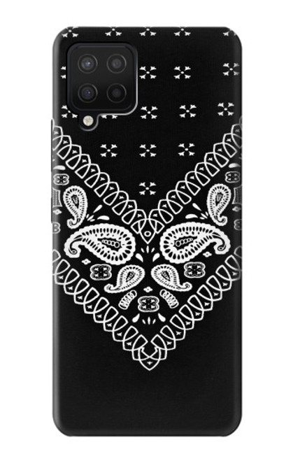 W3363 Motif Bandana Noir Etui Coque Housse et Flip Housse Cuir pour Samsung Galaxy A12