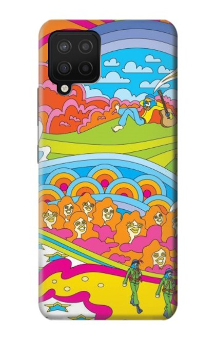 W3407 hippie Art Etui Coque Housse et Flip Housse Cuir pour Samsung Galaxy A12