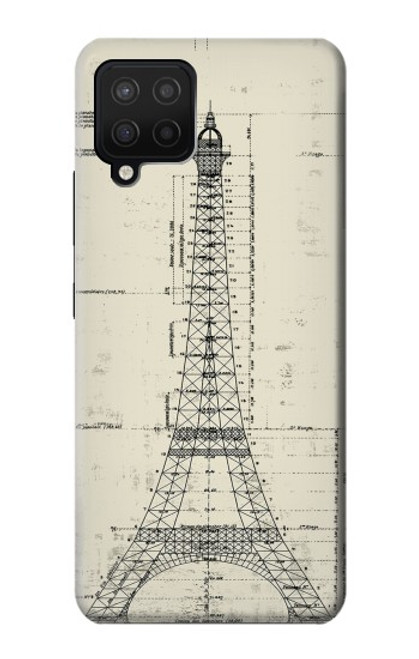 W3474 Dessin Architectural Eiffel Etui Coque Housse et Flip Housse Cuir pour Samsung Galaxy A12