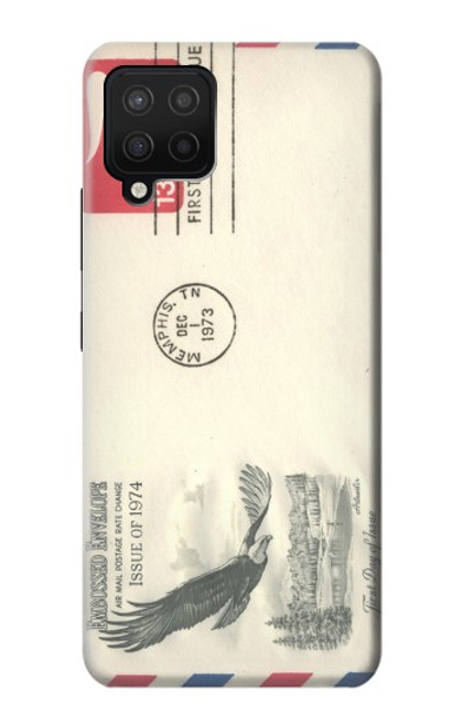 W3551 Art de l'millésimé de la poste enveloppe aérienne Etui Coque Housse et Flip Housse Cuir pour Samsung Galaxy A12