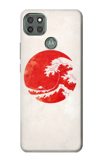 W3237 Waves Japon Drapeau Etui Coque Housse et Flip Housse Cuir pour Motorola Moto G9 Power