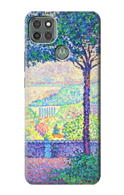 W3349 Paul Signac Terrasse de Meudon Etui Coque Housse et Flip Housse Cuir pour Motorola Moto G9 Power