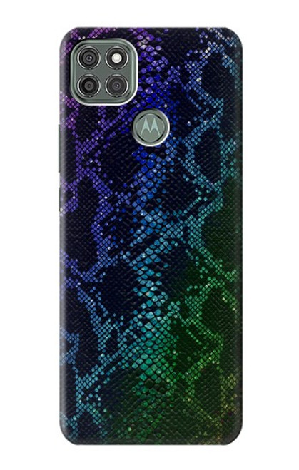 W3366 Arc en ciel Python graphique Imprimer Peau Etui Coque Housse et Flip Housse Cuir pour Motorola Moto G9 Power