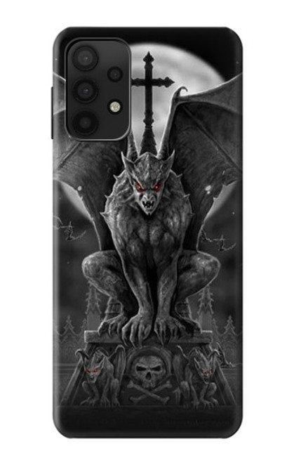 W0850 Gargouille diable démon Etui Coque Housse et Flip Housse Cuir pour Samsung Galaxy A32 5G