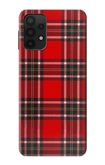 W2374 Motif Tartan Rouge Etui Coque Housse et Flip Housse Cuir pour Samsung Galaxy A32 5G