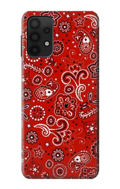 W3354 Rouge classique Bandana Etui Coque Housse et Flip Housse Cuir pour Samsung Galaxy A32 5G