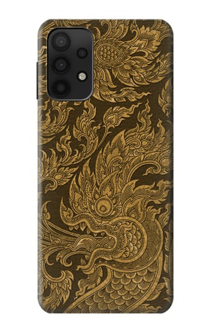 W3382 Art de la peinture thaïlandaise Naga Etui Coque Housse et Flip Housse Cuir pour Samsung Galaxy A32 5G