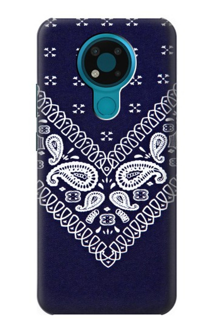 W3357 Marine Bleu Bandana Motif Etui Coque Housse et Flip Housse Cuir pour Nokia 3.4