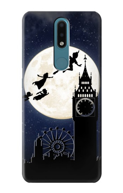 W3249 Peter Pan Pleine Lune Nuit Etui Coque Housse et Flip Housse Cuir pour Nokia 2.4