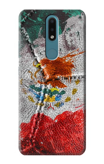 W3314 Mexique Drapeau Vinatage Football Graphique Etui Coque Housse et Flip Housse Cuir pour Nokia 2.4