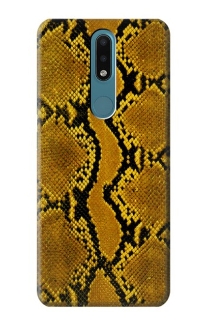 W3365 Python Imprimer Jaune graphique Peau Etui Coque Housse et Flip Housse Cuir pour Nokia 2.4